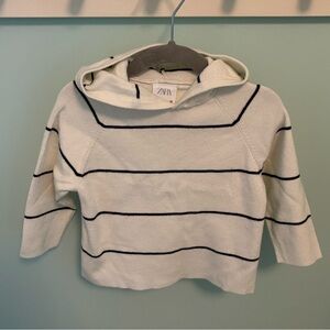 Zara Knit Striped Hooded Sweater